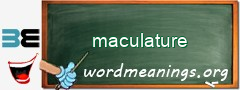 WordMeaning blackboard for maculature